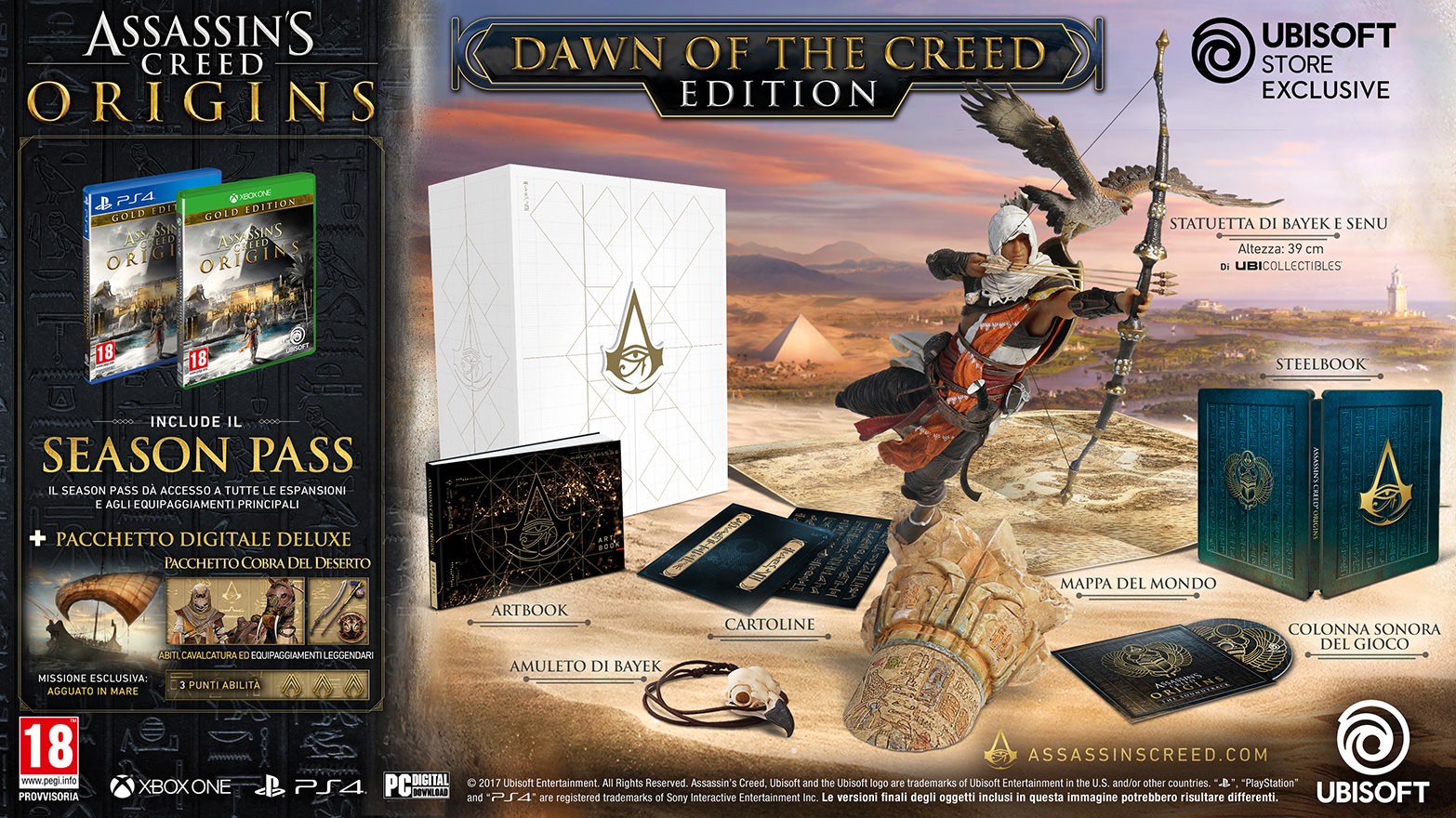 Ubisoft conferma l'uscita della Collector's Edition di Assassin's Creed Origins: Dawn of Creed 1