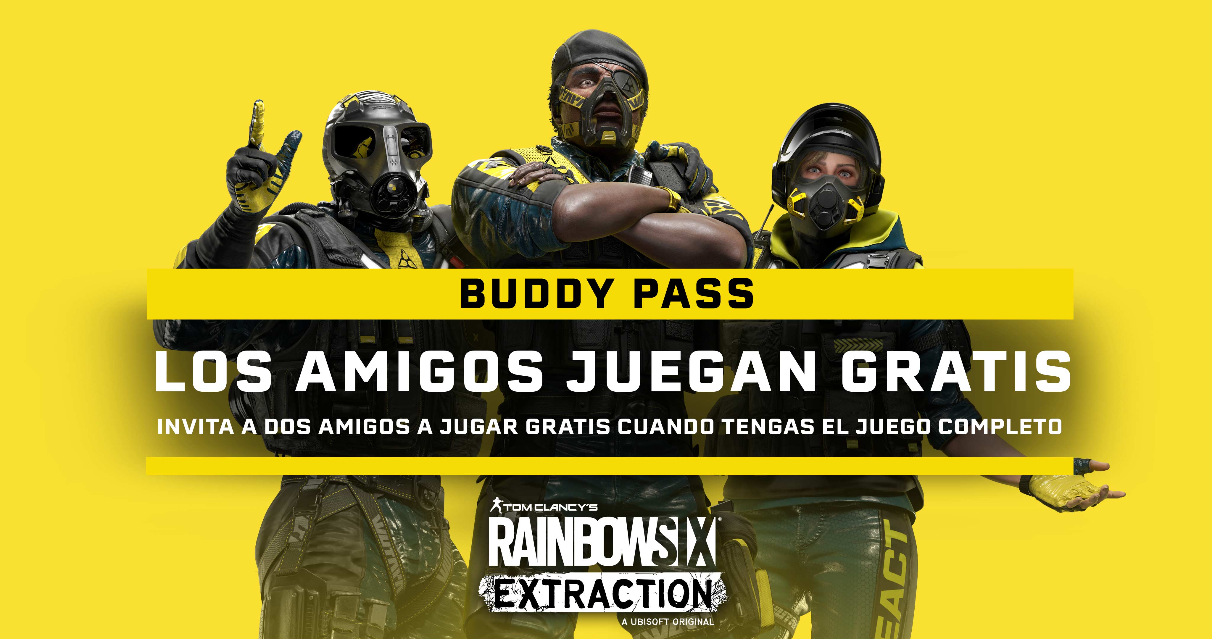 El Buddy Pass es una función incluida en el juego completo de Rainbow Six Extraction, que te permitirá disfrutar de 14 días de juego con dos amigos desde cualquier plataforma aunque no tengan una copia.