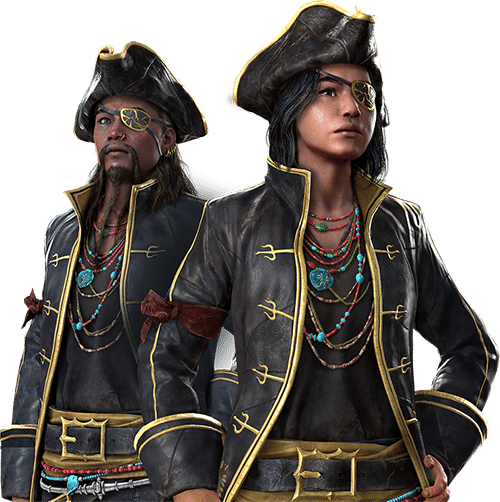 twee decorativ piraten beeld 