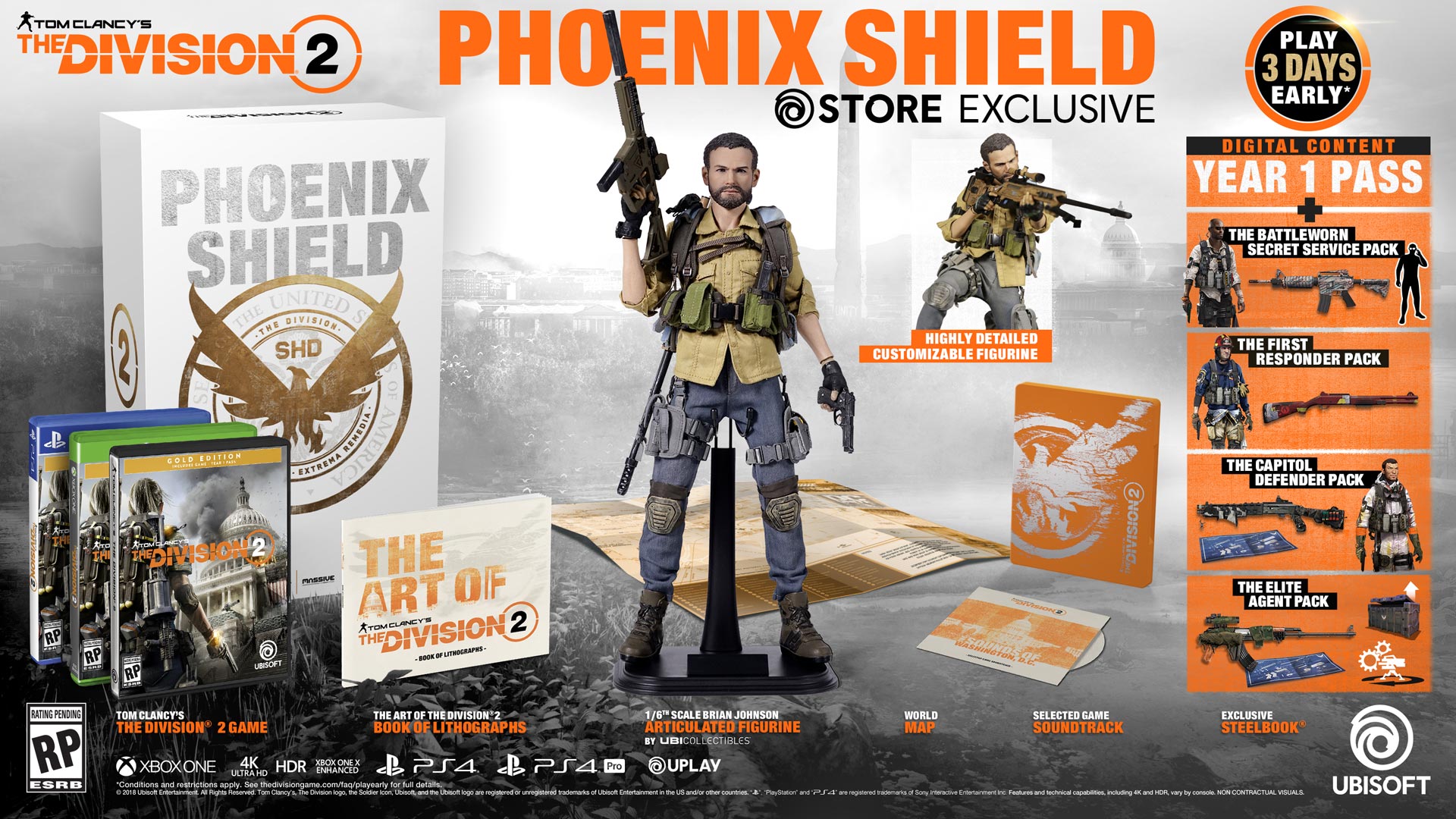 Buy Tom Clancy S The Division 2 Phoenix Shield Collector Edition For Ps4 Xbox One And Pc Ubisoft Official Store