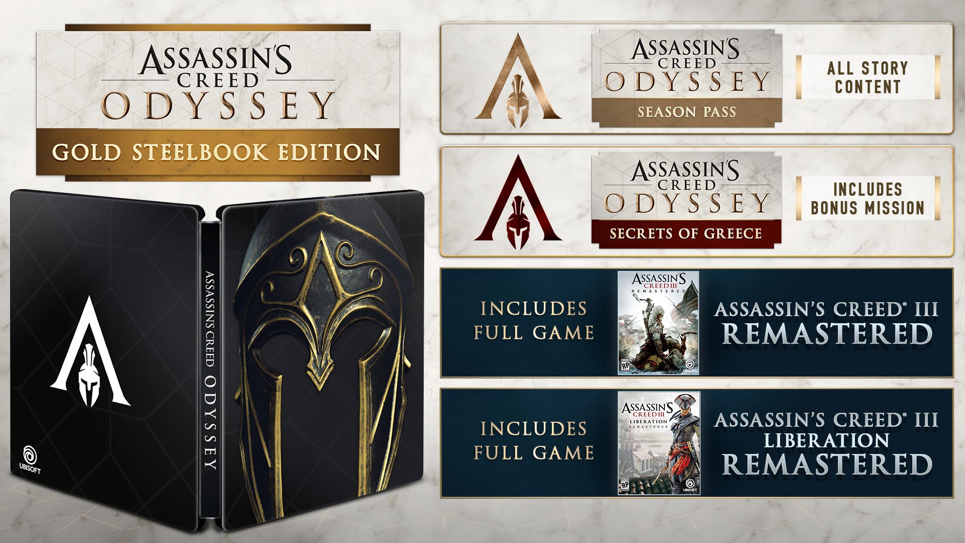 Compra Assassin's Creed® Odyssey Gold Steelbook Edition para PS4 y Xbox One  | Tienda Oficial Ubisoft